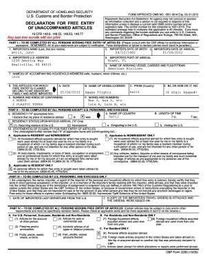 Customs Form 3299 - Fill Out and Sign Printable PDF Template | signNow