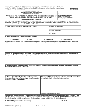 PPQ Form 621 APHIS US Department of Agriculture