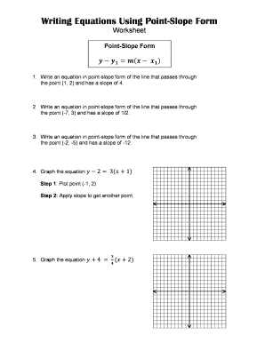 Point Slope Form Worksheet