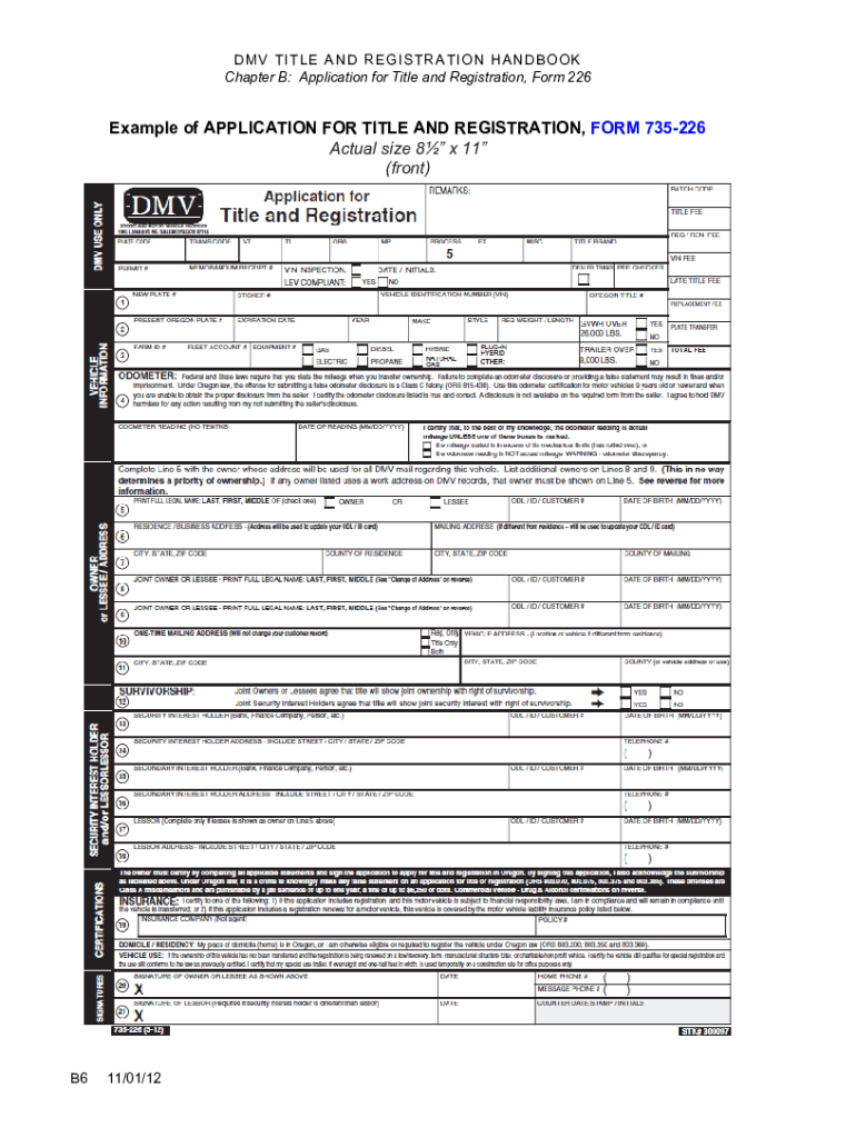 Oregon Dmv Form 226