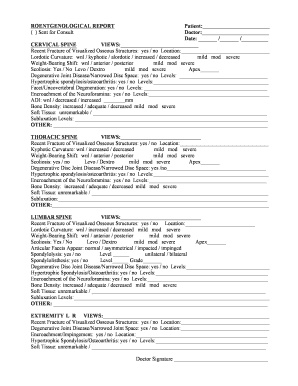 Roentgenological Report  Form