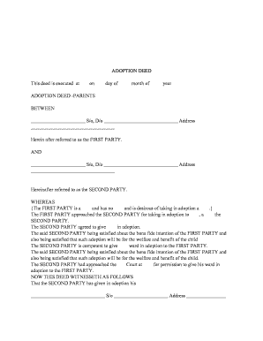 Adoption Deed  Form