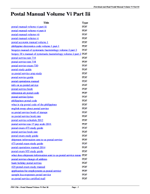 Postal Manual Volume 6 Part 3 Chapter 1 and 2 PDF  Form