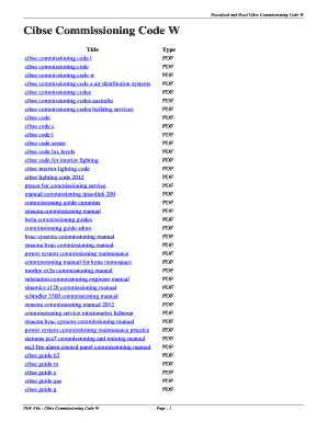 Cibse Commissioning Codes Download  Form