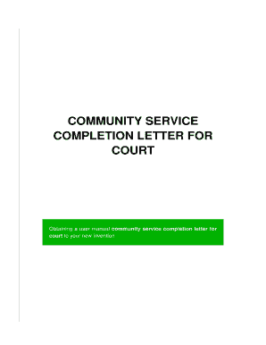 Community Service Completion Letter  Form