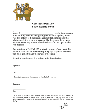 Bsa Photo Release Form