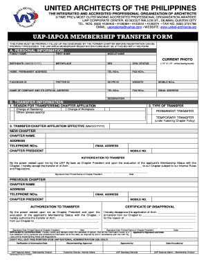 Uap Transfer Form