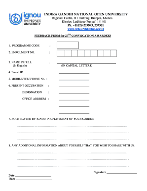 Khanna Ignou  Form