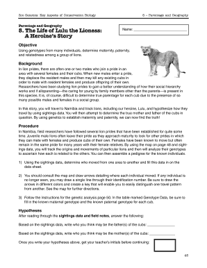 Lulu the Lioness Answer Key  Form