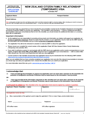 461 Visa  Form