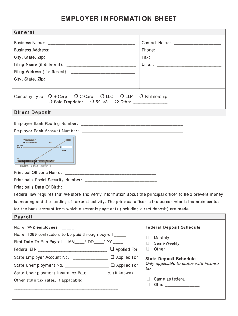 Employer Business Name  Form