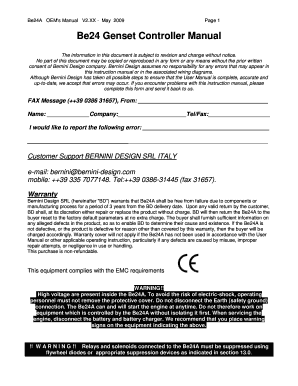 Be24a Engine Control  Form