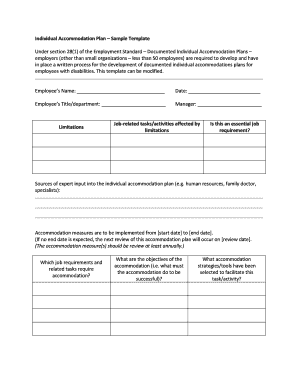 Accommodation Plan  Form