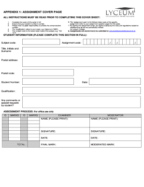 Lyceum Assignments  Form