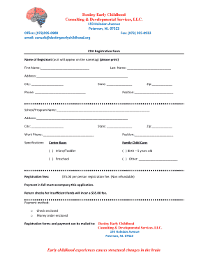 Cda Registration Form