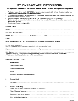 Study Leave Form PDF