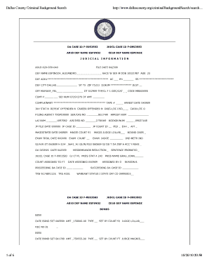 Dallas County Background Form