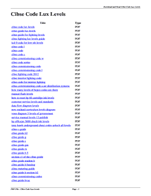 Cibse Code for Lighting PDF  Form