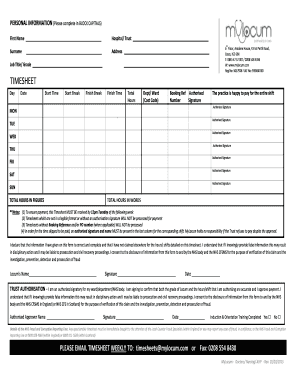 My Locum Timesheet  Form