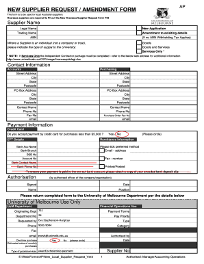 New Supplier Form Template Uk