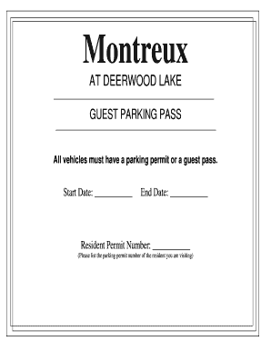 Vehicles Must Have a Parking Permit or a Guest Pass Montreux at  Form