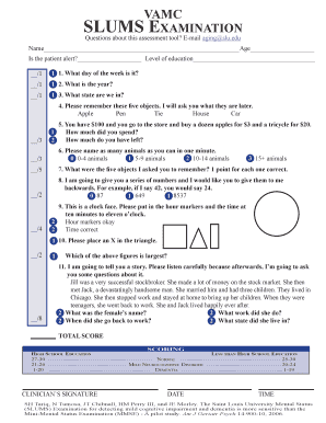 Slums Test  Form