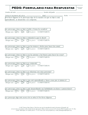 PEDS Formulario Para Respuestas Bcmcpediatricsbbcomb