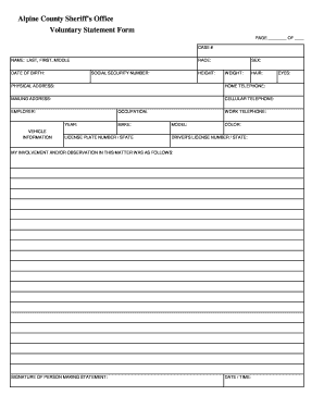 Voluntary Statement Form