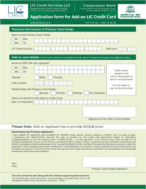 Lic Credit Card Agency Online Registration  Form