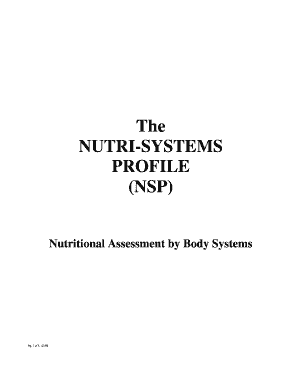 Nutri Systems  Form