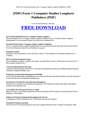 Computer Studies Textbook PDF Download  Form
