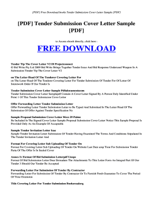 Tender Submission Cover Letter Sample PDF  Form