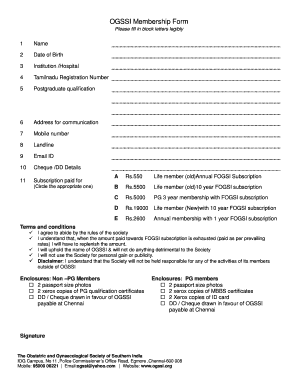 Ogssi Membership  Form