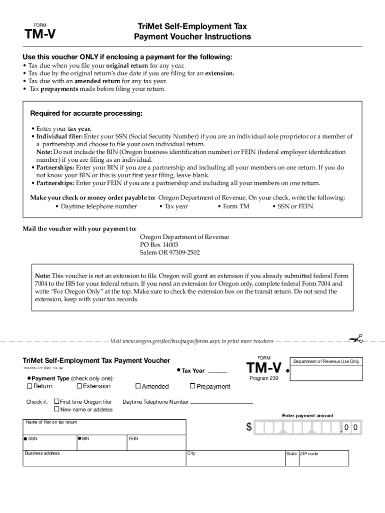  BFormb TM V TriMet Self Employment Tax the Tax Team LLC 2014