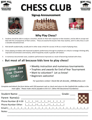 Get and Sign Chess Club Sign Up Sheet PDF MHEF Mhef  Form