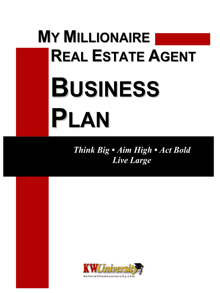Millionaire Real Estate Agent Business Plan  Form