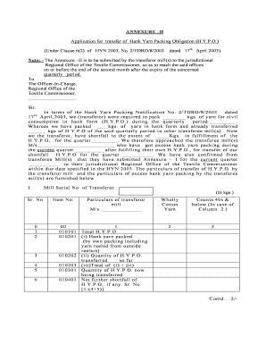 Hank Yarn Obligation Return Online  Form