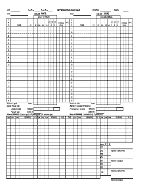  Water Polo Score Sheet PDF 2008-2024
