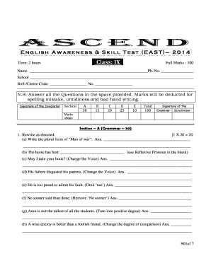 Ascend Exam  Form