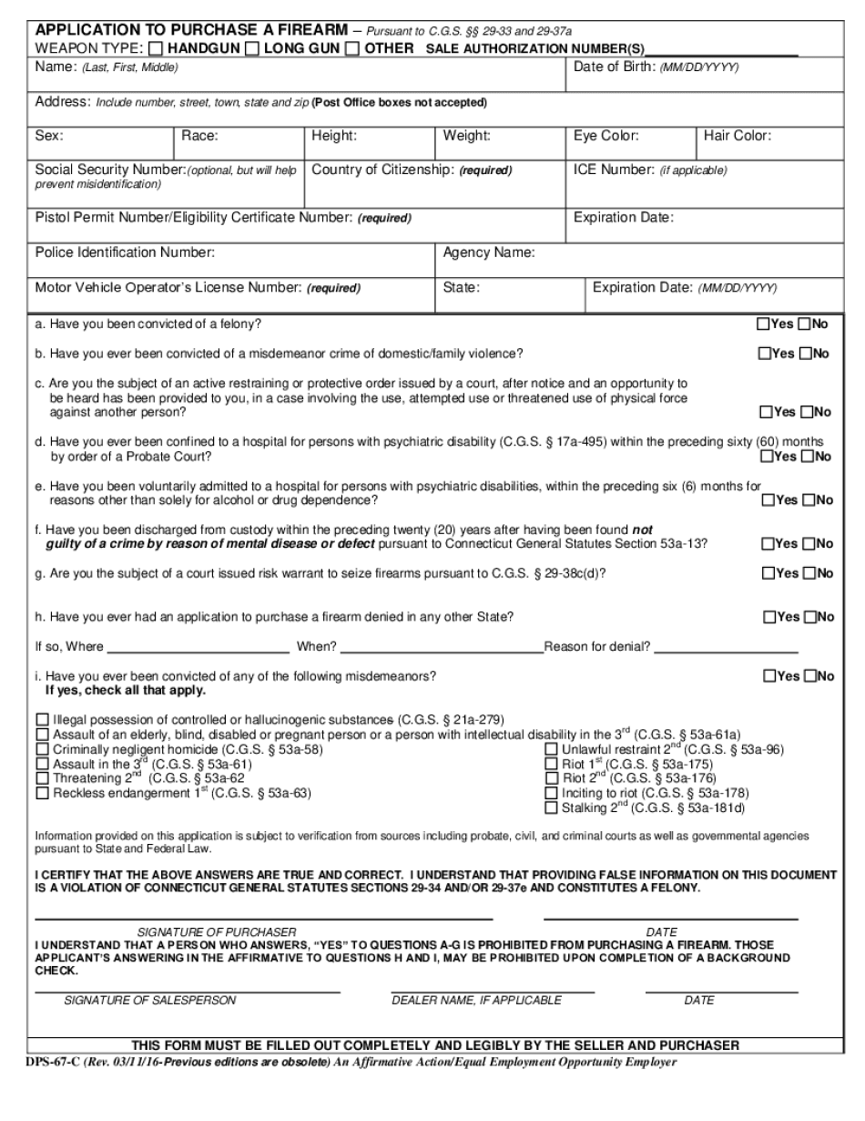 Dps 67 C  Form