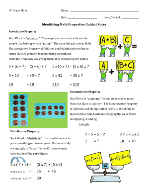 6th Grade Math Guided Notes PDF  Form