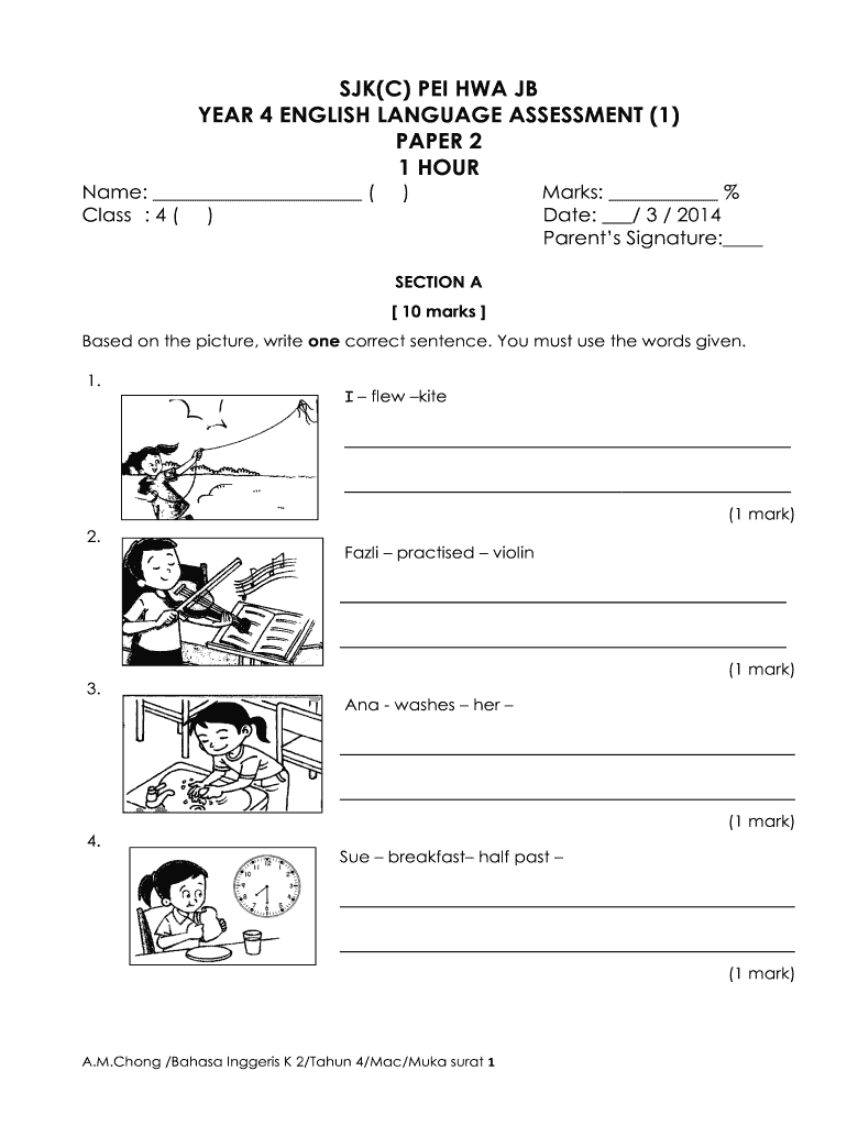 Bahasa Melayu Worksheet for Kindergarten PDF  Form