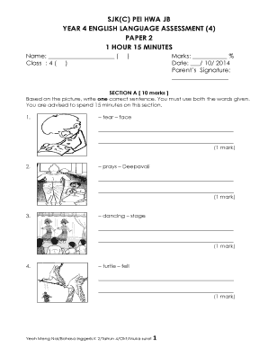 English Year 4 Exam Paper 2 PDF  Form