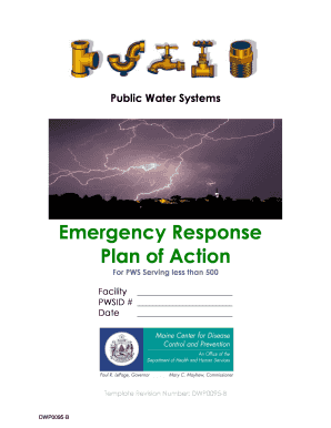 Emergency Response Plan Template for PWS Less Than 500 Population Emergency Response Plan Template for PWS Less Than 500 Populat  Form