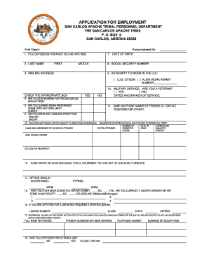 San Carlos Apache Tribe Human Resources Department  Form