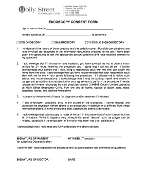 Endoscopy Consent Form