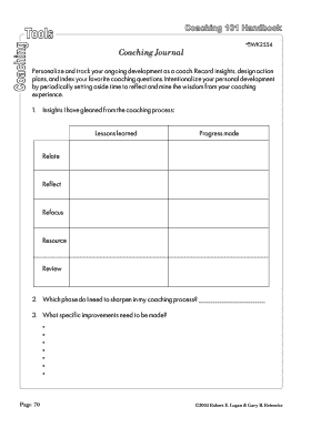 Coaching Journal Sample Form