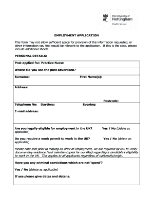 Nurse Application Form
