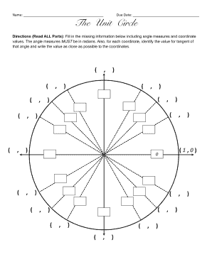 The Unit Circle with Radians Add Tangent Homeworkdocx Mathlore  Form