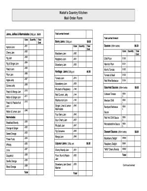 Walsh&#039;s Country Kitchen  Form